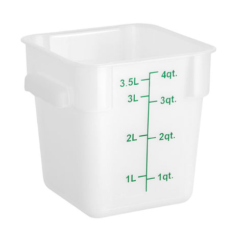 Cresco Resco ESC4T Food Storage Container, 4 Qt., Square, Translucent