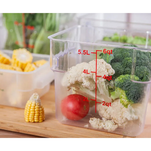 Cresco Resco ESC6C 6 Qt. Square Clear Polycarbonate Food Storage Container