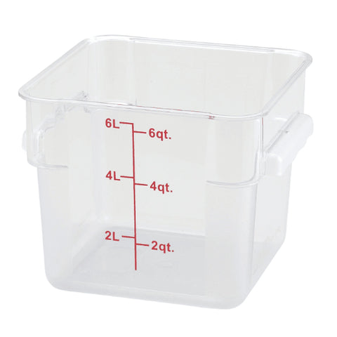 Cresco Resco ESC6C 6 Qt. Square Clear Polycarbonate Food Storage Container
