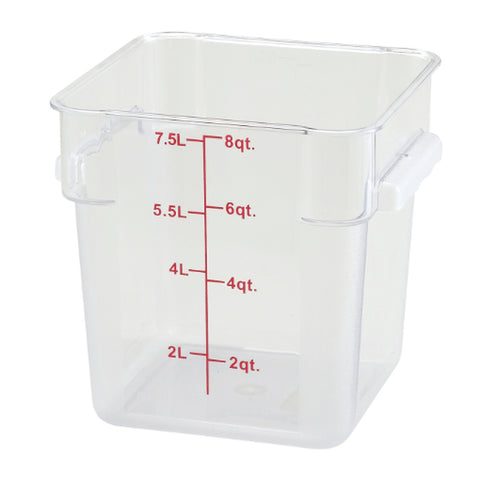 Cresco Resco ESC8C 8 Qt. Square Clear Polycarbonate Food Storage Container