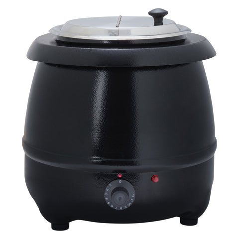 Winco ESW-66 10 Qt Deluxe Black Electric Kettle Soup Warmer Set