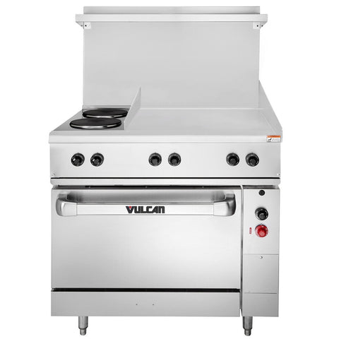 Vulcan EV36S-2FP24G208 Endurance Series 36" Electric Range with 2 French Plates, 24" Griddle, and 1 Standard Oven - 208V, 15.8 kW