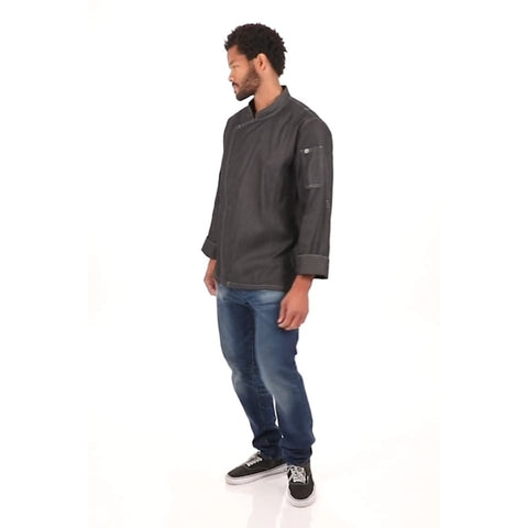 Chef Works EXDZ001BLKXL Gramercy Denim Chef Coat - Black, XL