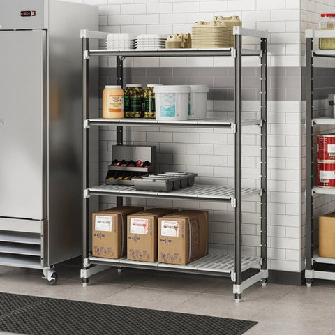 Cambro EXU244872V4480 Camshelving Elements XTRA 4-Shelf Vented Starter Unit, 24" x 48" x 72"