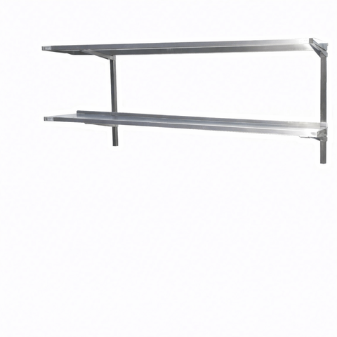 E-DOS-PT1472 Enhanced Rear Mount 18GA.430S/S double tier overshelf 14"X72"X48"H for prep table