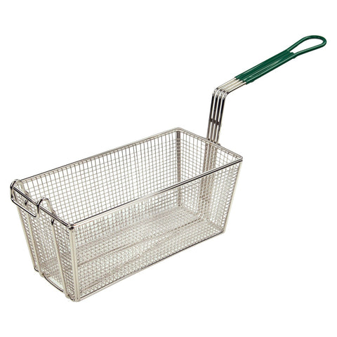Winco FB-30 Fry Basket with Coated Handle and Front Hook, 13-1/4" x 6-1/2" x 5-7/8"