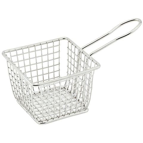 Winco FBM-443S Square Mini Serving Basket, 4"L x 4"W x 3"H