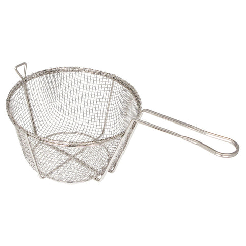Winco FBR-8 Round Nickel-Plated Wire Fry Basket, 8-1/2" Diameter