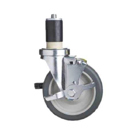 1880 Hospitality FECST5 5" Expandable Swivel Caster with Brake, Polyurethane, Set of 4