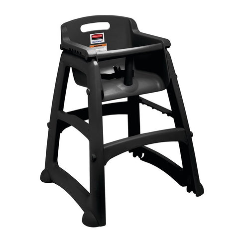 Rubbermaid FG781408PLAT Sturdy Chair Platinum Restaurant High Chair without Wheels