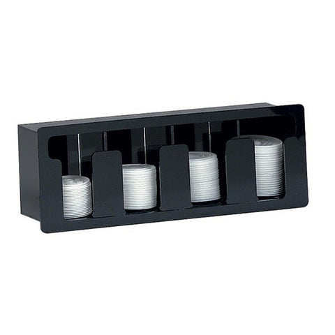 Dispense-Rite FML-4 4-Section Built-In Lid Organizer, Black Acrylic