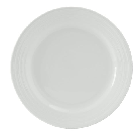 Tuxton China FPA-062 6 1/4" Round Pacifica Bright White Embossed Porcelain Plate