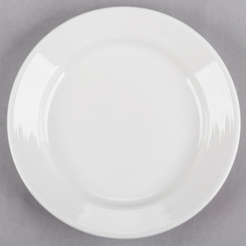 Tuxton China FPA-072 Pacifica 7-1/4" Bright White Embossed China Plate