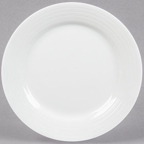 Tuxton China FPA-090 Pacifica 9" Bright White Embossed China Dinner Plate