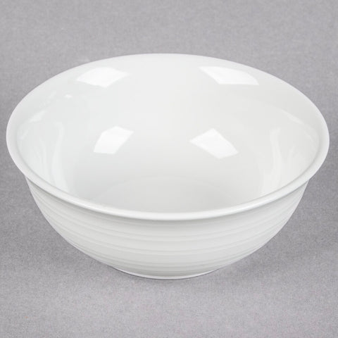 Tuxton China FPB-140 Pacifica 14 oz. Bright White Embossed Porcelain Nappie Bowl