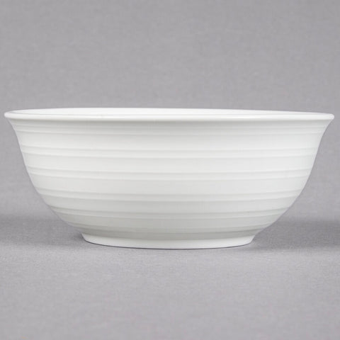 Tuxton China FPB-140 Pacifica 14 oz. Bright White Embossed Porcelain Nappie Bowl