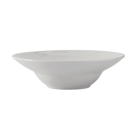 Tuxton China FPD-087 Pacifica 10.5 oz Round Embossed Rim Soup Bowl, Porcelain White