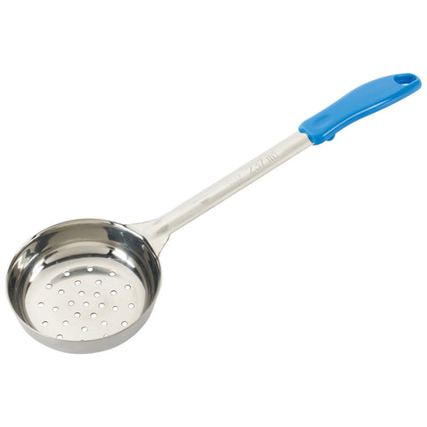 Winco FPP-8 One-Piece Perforated Stainless Steel Food Portioner, 8 oz, Blue Handle