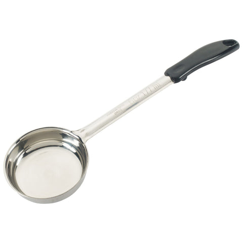 Winco FPS-6 6 oz Solid One-Piece Food Portioner / Spoodle with Black Handle