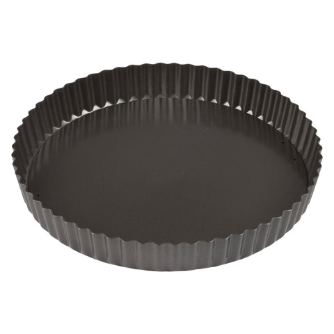 Winco FQP-10 Non-Stick Aluminized Carbon Steel Quiche Pan, 10" Diameter