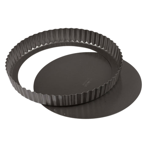 Winco FQP-10 Non-Stick Aluminized Carbon Steel Quiche Pan, 10" Diameter