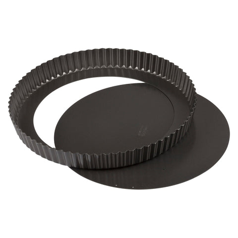 Winco FQP-12 12" Non-Stick Aluminized Carbon Steel Quiche Pan