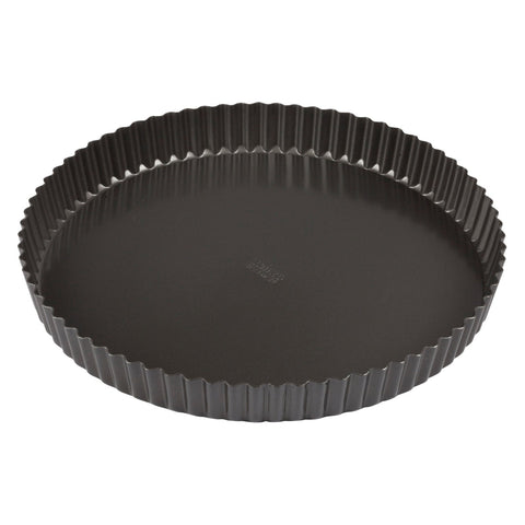 Winco FQP-12 12" Non-Stick Aluminized Carbon Steel Quiche Pan