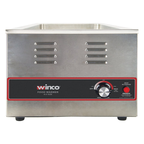 Winco FW-L600 4/3 Electric Countertop Food Pan Warmer, 1500W