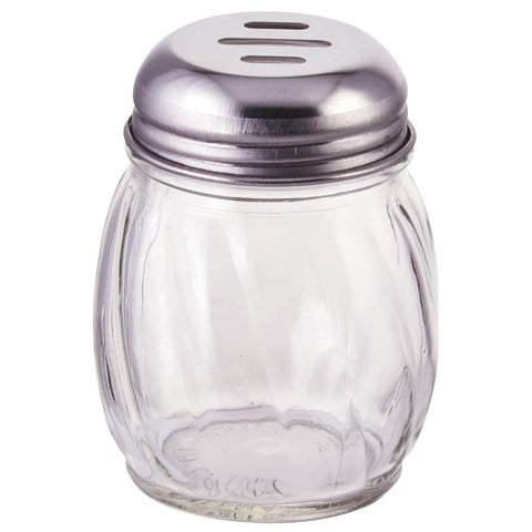 Winco G-108 Glass Cheese Shaker with Slotted Top, 6 oz