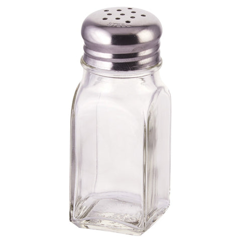 Winco G-109 2 oz. Square Glass Shaker with Mushroom Top