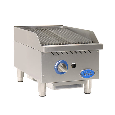 Globe GCB15G-RK 15 in Countertop Gas Charbroiler with Char Rock Kit, 40,000 BTU