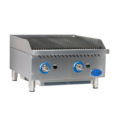Globe GCB24G-CR 24 inch Gas Countertop Charbroiler with Cast Iron Radiants