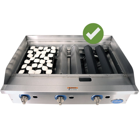 Globe GCB36G-CR 36 in Countertop Gas Charbroiler with Cast Iron Radiants