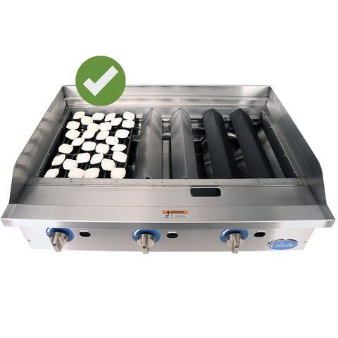 Globe GCB36G-RK 36-inch Countertop Gas Charbroiler with Char Rock Kit