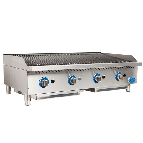 Globe GCB48G-RK 48 in Gas Countertop Charbroiler with Char Rock Kit