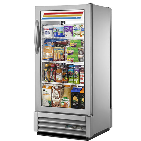 True GDM-10PT-HC~TSL01 10 Cu. Ft. Pass-Thru Swing Door Refrigerated Merchandiser
