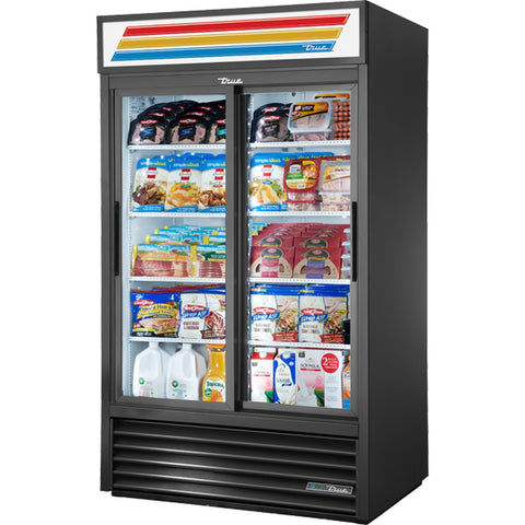 True Manufacturing GDM-41-HC-LD 41 Cu. Ft. Two-Section Sliding Glass Door Refrigerated Merchandiser