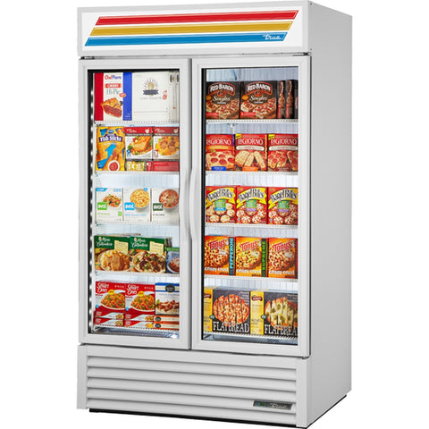 True Manufacturing GDM-43F-HC~TSL01 Two-Section Glass Door Merchandiser Freezer, 47" Wide