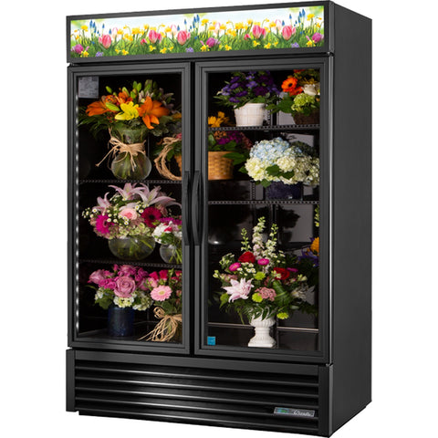 True Mfg. GDM-49FC-HC~TSL01 2-Section Glass Door Floral Cooler Merchandiser