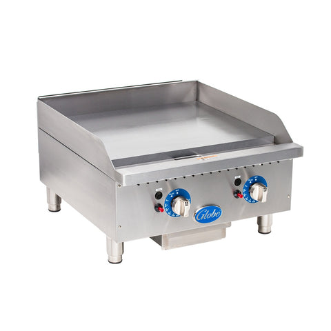 Globe GG24TG 24 inch Countertop Gas Griddle with Thermostatic Controls
