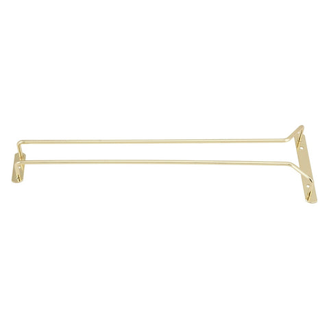 Winco GH-16 16" Single Channel Wire Glass Hanger, Brass Plated