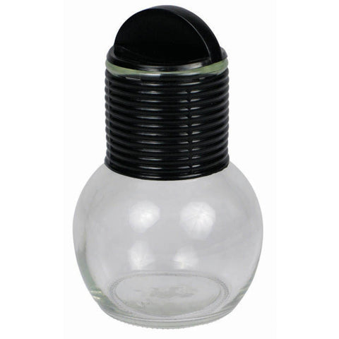 Winco GHT-10 10 oz Glass Hottle with Black Plastic Lid