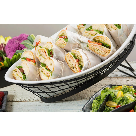 Tablecraft Products GMT2412 Grand Master Transformer Oblong Black Wire Basket 24" x 12" x 6"