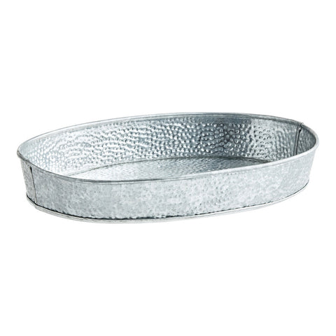 TableCraft Products GP129 Oval Galvanized Steel Dinner Platter, 12" x 9"