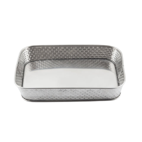 TableCraft GPSS90 Brickhouse Collection 9" Rectangular Diner Platter, Stainless Steel