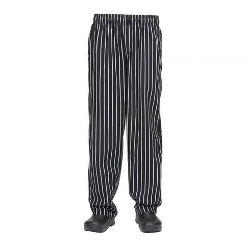 Chef Works GSBP000XL Chalk Stripe Designer Baggy Chef Pants - XL