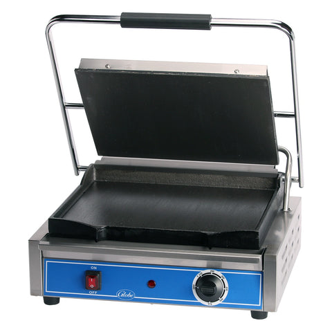 Globe GSG1410 Countertop Panini Grill, Smooth Cast Iron Plates (14 in x 10 in), 120V