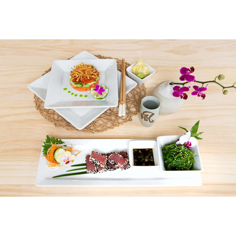 Tuxton China GSP-006 Santorini 10-1/8" Bright White Square China Plate