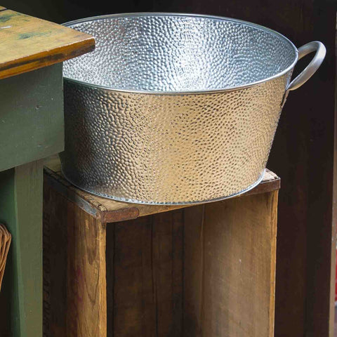 TableCraft GT1515 Galvanized Collection Round Beverage Tub, 4.5 Gal