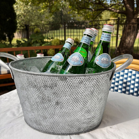 TableCraft Products GT159 Galvanized Collection Oval Beverage Tub, 1-3/4 Gal